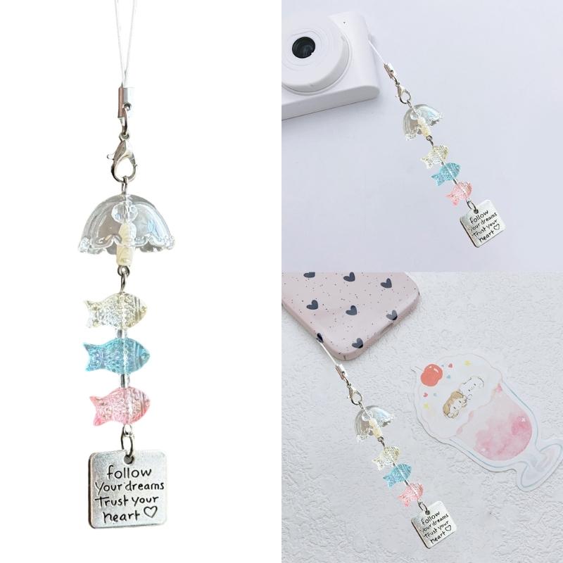 Creative Fish Wind Bell Phone Chain Bag Pendant Decorations Perfect for Enhancing Style in Daily Life and Special Event