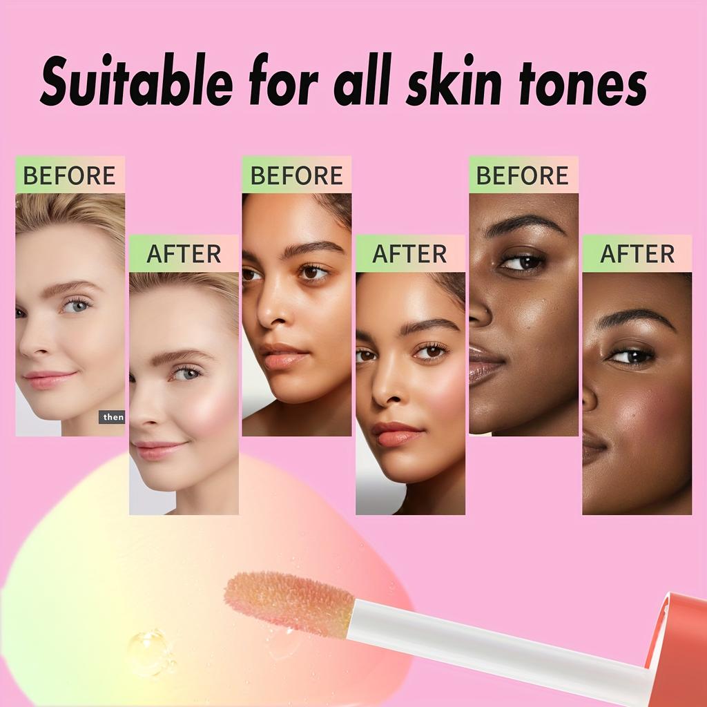 3-kolorowy, lekki i oddychający róż w płynie Wodoodporny i nieblaknący róż, odpowiedni dla początkujących kobiet