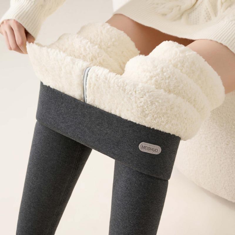 Women Thick Fleece Lined High Waist Warm Thermal Outer Wear Leggings Pants