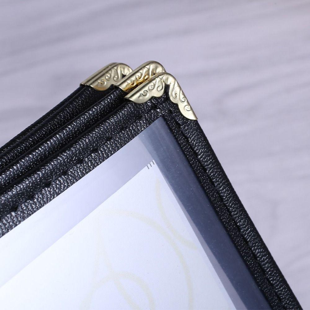 Opvouwbare A4 Menukaarthouder Metalen Hoeken Menu's Prijsdisplay Boek Shell Documentenmap Keuken