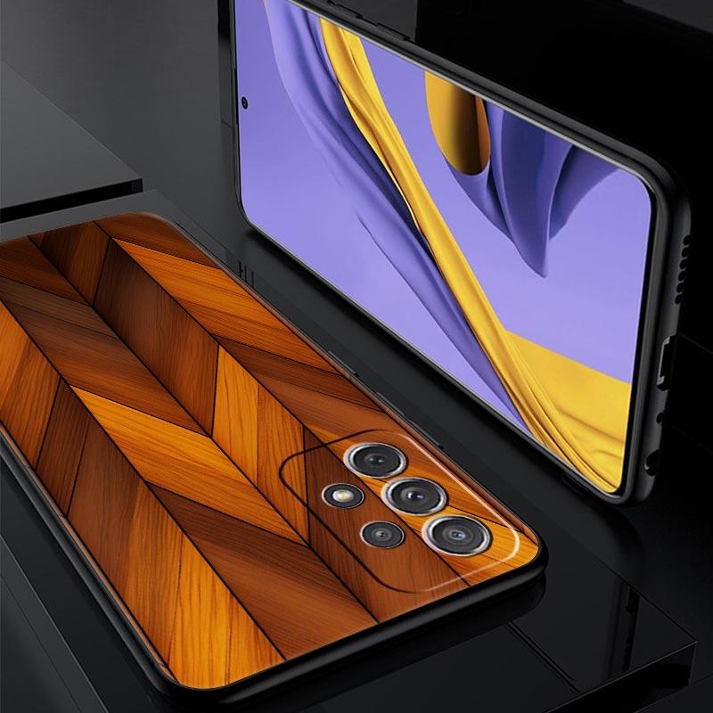 Luxury Vintage Wood Grain Pattern Phone Case for Samsung Galaxy A55 A35 A15 A14 A13 A25 A54 A51 A71 A72 A73 A32 A52 A41 Soft TPU