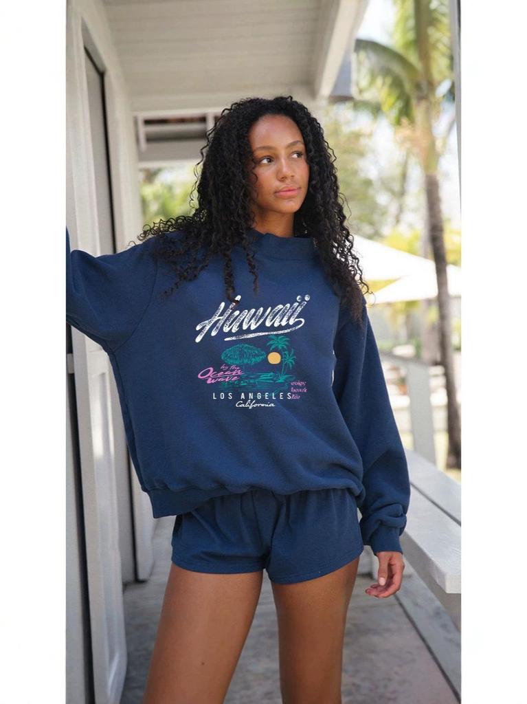 Autumn Women's Loose Fit Mid-High Neck Hoodie - European Size, Trendy Long Sleeve, Comfortable & Casual.