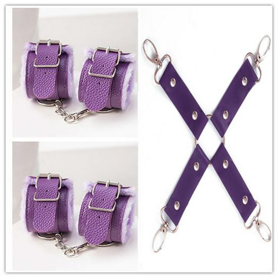 Plyšový kotníkový a poutový set - Erotické omezovací hračky