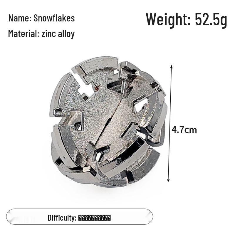 Zinc Alloy Kongming Puzzle Lock: Disentanglement Ring Educational Toy