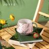 JOYYE Floral Ceramic Mug with Wooden Lid