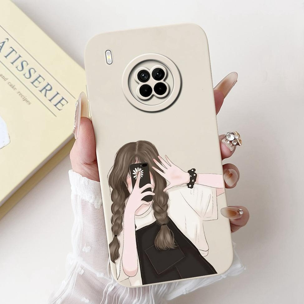 For Huawei Y9A Case Cover Luxury Fashion Flowers Kawaii Cute Cat Shockproof Phone Case For Huawei FRL-22 FRL-23 FRL-L22 FRL-L23