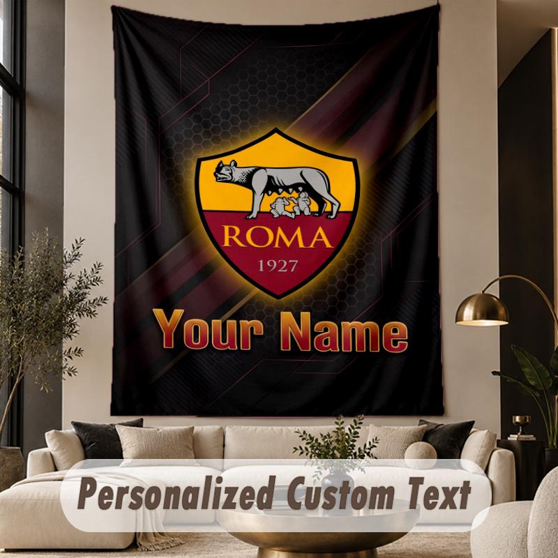 Custom Text Tapestry AS Roma Print Wall Tapestry Indoor Living Room Wall Decor
