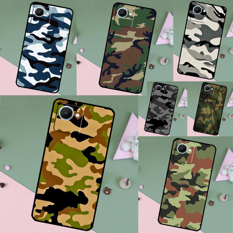 Military Army Camouflage Pattern For Realme 10 11 12 13 14 15 Pro Plus C65 C71 C75 C55 C63 C61 C53 C67 C35 GT6 GT7 Pro Case