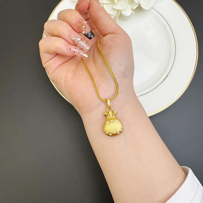 New Trendy Zirconium Small Lucky Bag Women's Niche Design Jewelry Necklace Pendant