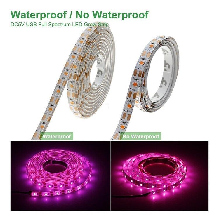 USB Full Spectrum Waterproof Succulent Seedling Grow Light Strip with Sensor, 5V2835.