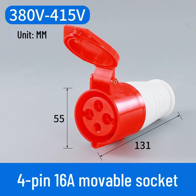 16/32A Waterproof Industrial Plug & Socket - Surface/Flush Mounted Aviation Connector