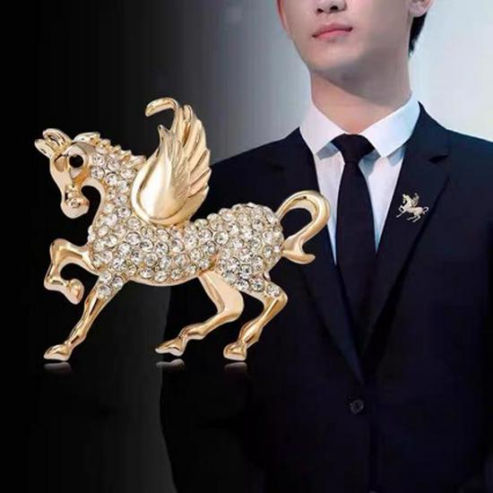Luxury Diamond Brooch Men's Lapel Pin Set - Gift Box for Leader, Customer, or Boyfriend Suit Accessories.