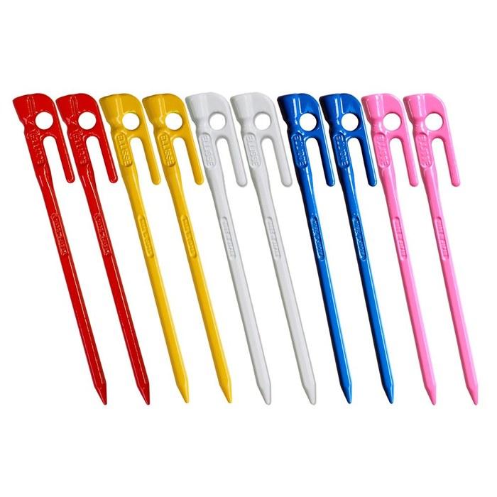 [Ellis] Forged Pegs [Ellis] Stake 18cm Rainbow 10-pack Powder Coating MK-180RA MADE IN JAPAN (Red, Yellow, White, Blue, Pink)