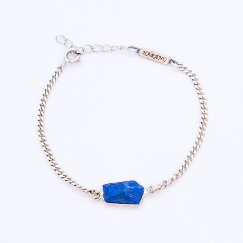 

HARANG HR 331B_Pentagon Cut Lapis Lazuli Bracelet 15-16cm