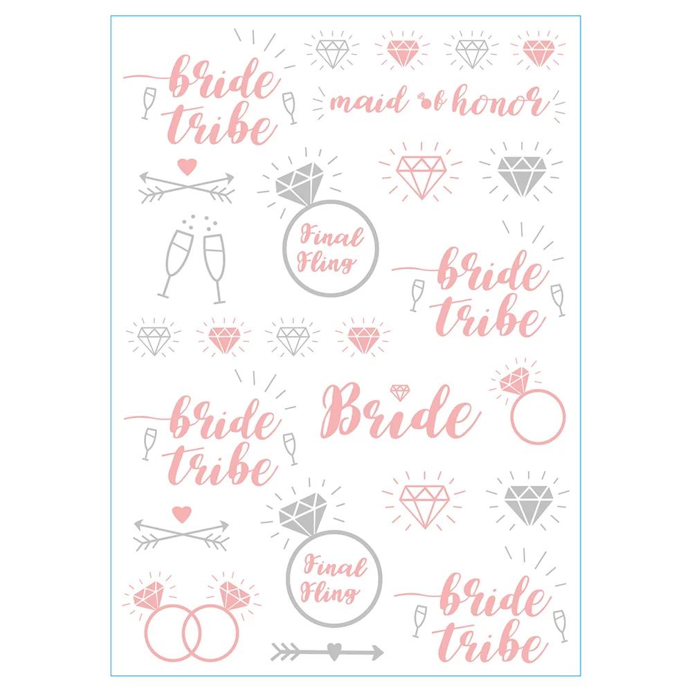 Bachelorette Party Temporary Tattoos Team Bride To Be Rose Gold Tattoo Stickers Bridesmaid Bridal Shower Hen Night Wedding Favor