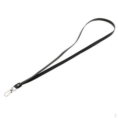 Retro PU Leather Neck Strap Lanyard Metal Clip Cards Badges