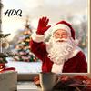 Waterproof Holiday Decals Christmas Static Window Clings Waving Santa Stickers No‑Glue Removable Art Glass Decal for Balcony Home Shop Decoration