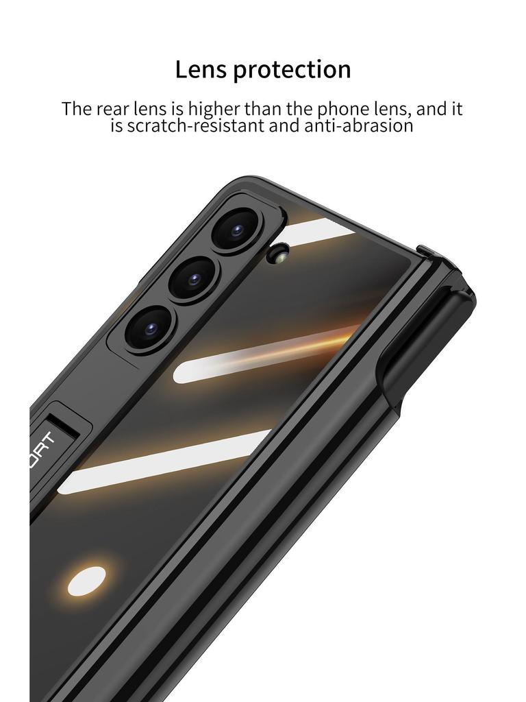 Samsung Z Fold6 Transparent Magnetic Phone Case with Pen Holder