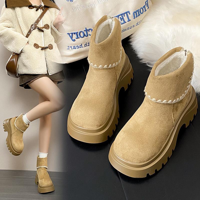 Small thick-soled muffin-soled Martin boots women's autumn new fashionable versatile flip short fashion boots