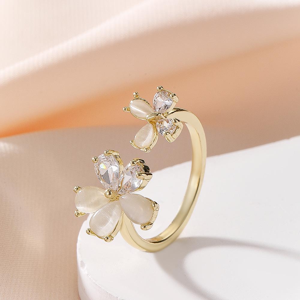 

Модный темперамент, ощущение высокого класса, милый и универсальный, кольцо-цветок в форме сердца для женщин золотой