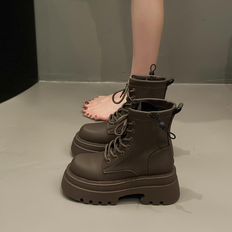 Women's Ankle Boots New Autumn  Retro British Platform Short Boots High-quality Fashion Retro Leather Botas Para Mujer