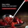 1Pc Stainless Steel Long Handle Sauce Serving Spoons For Soup Ladle With Spout Duck Mouth Shaped Spoon Soup Sauce Tablespoon