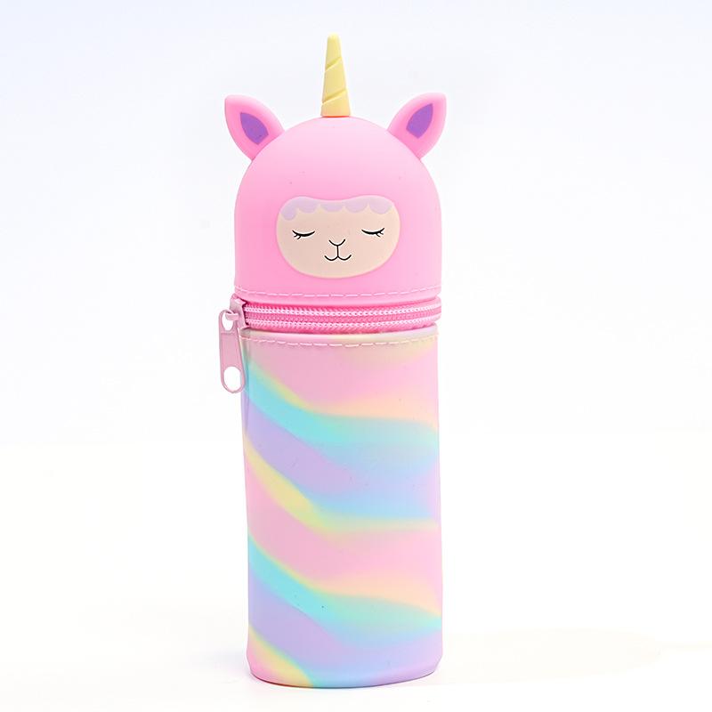 

Cute Silicone Pencil Case Student Large Capacity Stationery Bag Kawaii Cartoon Pen Pouch Storage Bag Pencil Straight Holder
