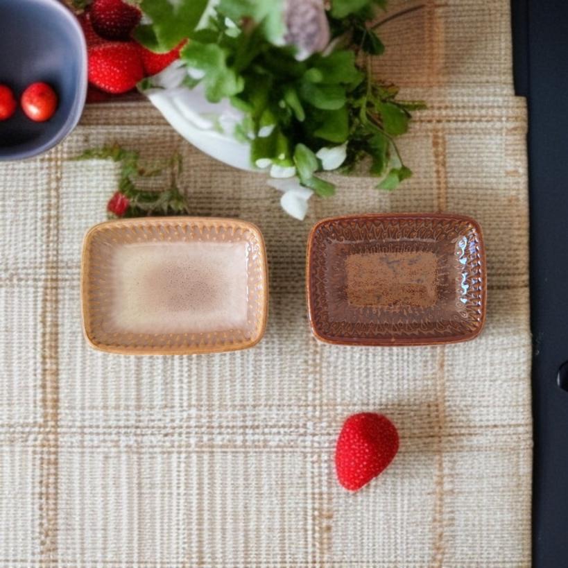 Bowl Container For Dip Sauce Rectangular Ceramic Sauce Boat 30Ml