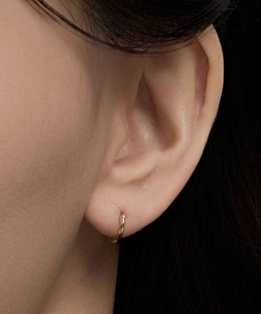 Lloyd Oblique Grain 10K Gold One-Touch Ring Earrings Lotp3010T
