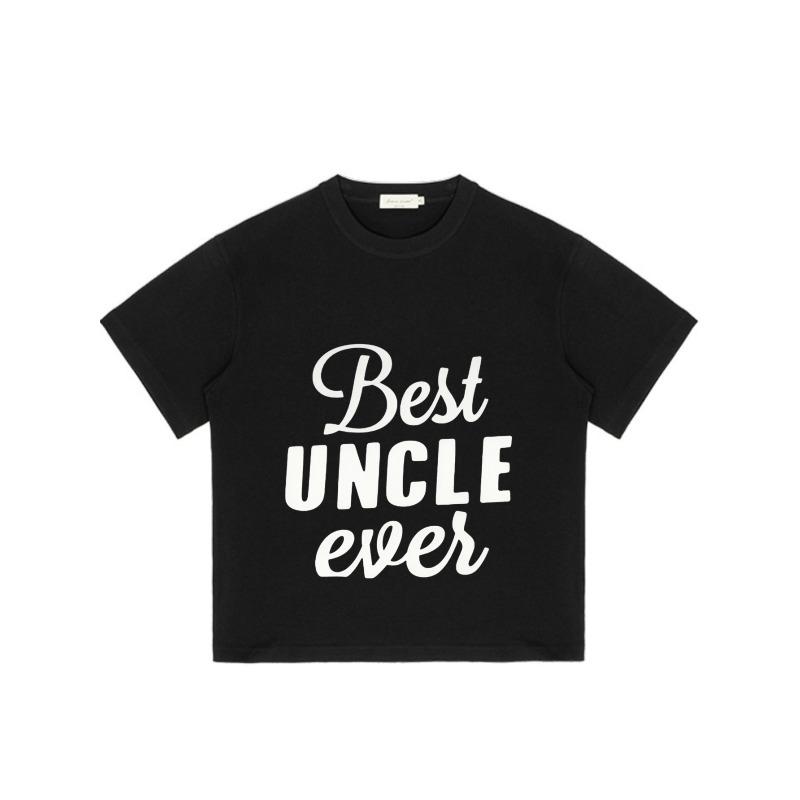 Black T Shirt Best Uncle Ever Print for Family Celebration and Gift