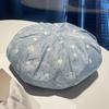 Chic Vintage Plaid Beret Hat With Satin Shine Fabric For Women Winter Fashion