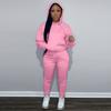 Einfarbiges Hoodie-Trainingsanzug-Set Damen Langarm Kapuzenoberteil Kordelzug Jogginghose Täglich Lounge Straße Lässig Sportbekleidung