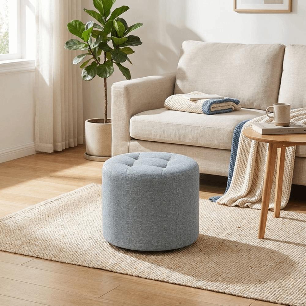 Runder niedriger Hocker Tragbarer Fußhocker Lässiger Ruhe-Sitzsteg Wohnzimmer