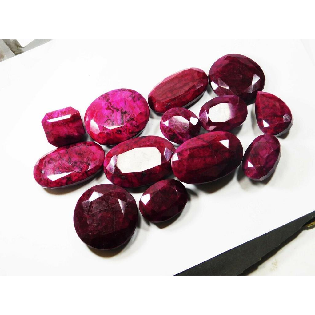 500 Ct Red Ruby Gemstones Lot Certified Mix Shape Huge Size LOT A-72111111