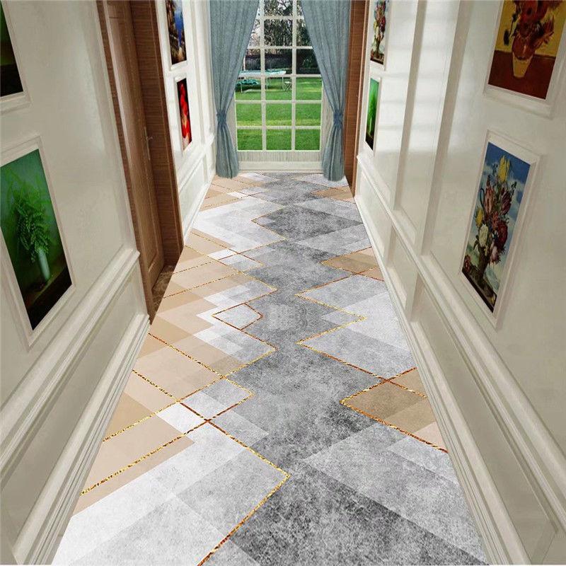 Modern Design Aisle Carpet Long Runner Hotel Entrance Hallway Corridor Stair Non Slip Mat Bedroom Bedside Rugs for Living Room