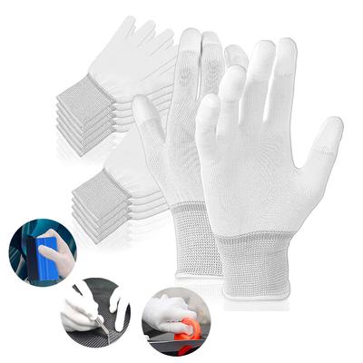 Guanti in Vinile per Wrapping Auto Dita Rivestite in PU Nylon Antistatici Senza Polvere Guanti da Lavoro per Oscuramento Finestrini Strumenti per Installazione Pellicola
