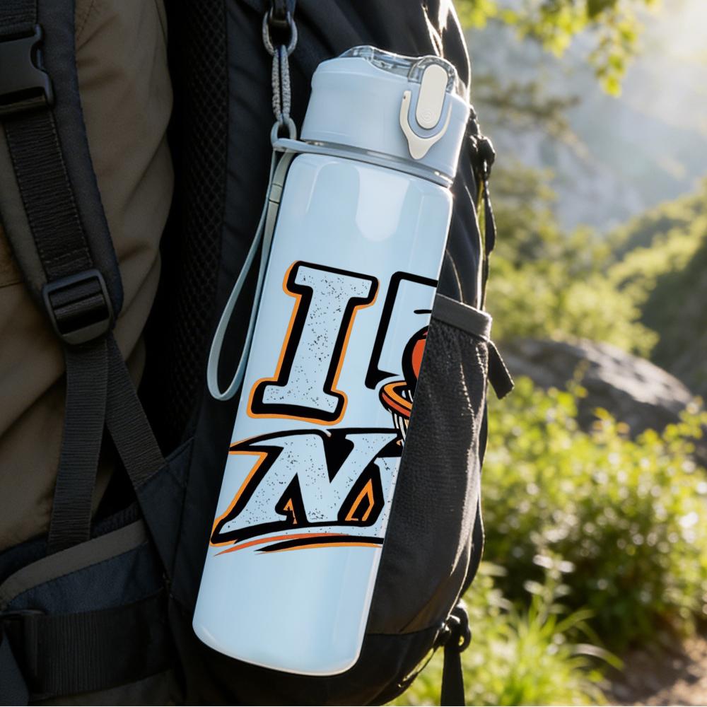 1PC I Love My Basketball Letter 750ml Color Plastic Sports Water Bottle Leakproof Flip Straw Lid Suitable for Sports Office Home Use