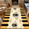 1 Stück Biene Gelb und Schwarz Print Teppich für Wohnzimmer Schlafzimmer Nachttisch Sofatisch Bodenmatte Große Größe Heimteppich Dekor