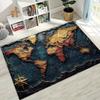 Retro Nautical Map Chart Treasure Map Compass Moto Rug for Bedroom Living Room Sofa Home Doormat Decor,Kids Non-slip Floor Mat