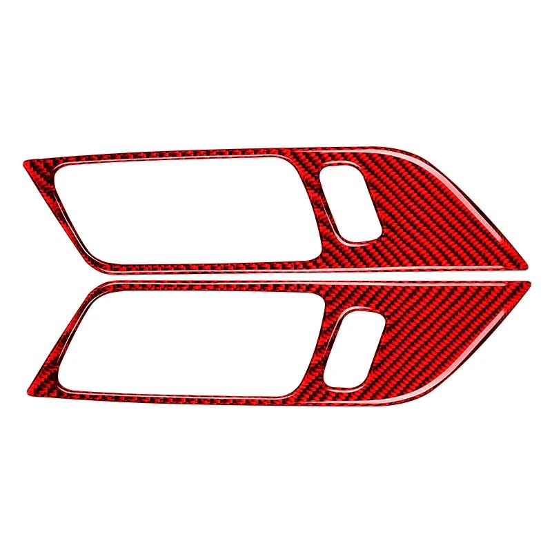 For Ford Mustang GT 2015 - 2025 Carbon Fiber Styling Interior Stickers Car Door Handle Frame Decoration Stickers Trim Cover