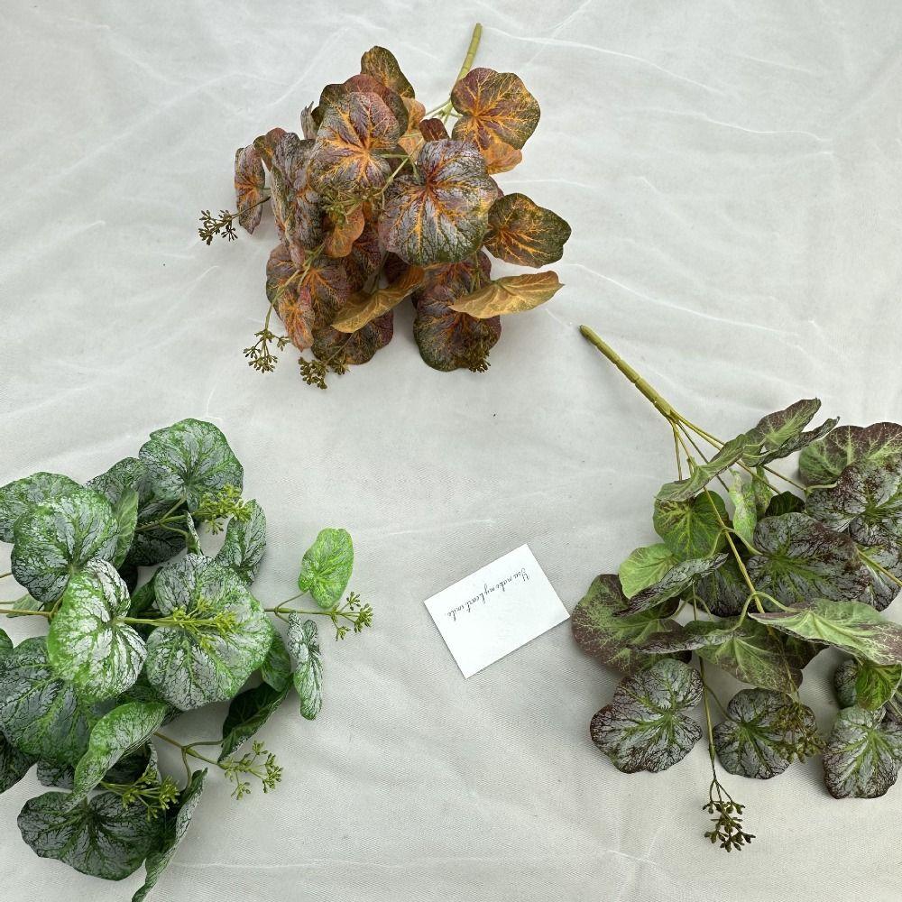 Silk Leaves Artificial Plant Multicolor Fake Plant Creative Faux Greenery Leaves Desktop Ornament