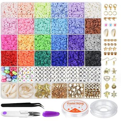 Klei Kralen Zacht Aardewerk Plaat Kralen Set, Vriendschapsarmband Doe-het-zelf Sieraden Accessoires, Handgemaakte Sieraden Productie Materiaal Pakket