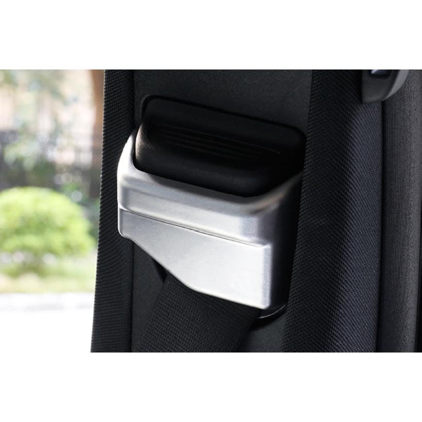 ABS Silver Seat Belt Adjustment Cover Trim 2PCS For Benz C-Class W205 2015-