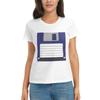 Women TShirt Floppy Disk Summer Short Sleeve Tees Round Neck Cotton T Shirts Clothes Tops Streetwear