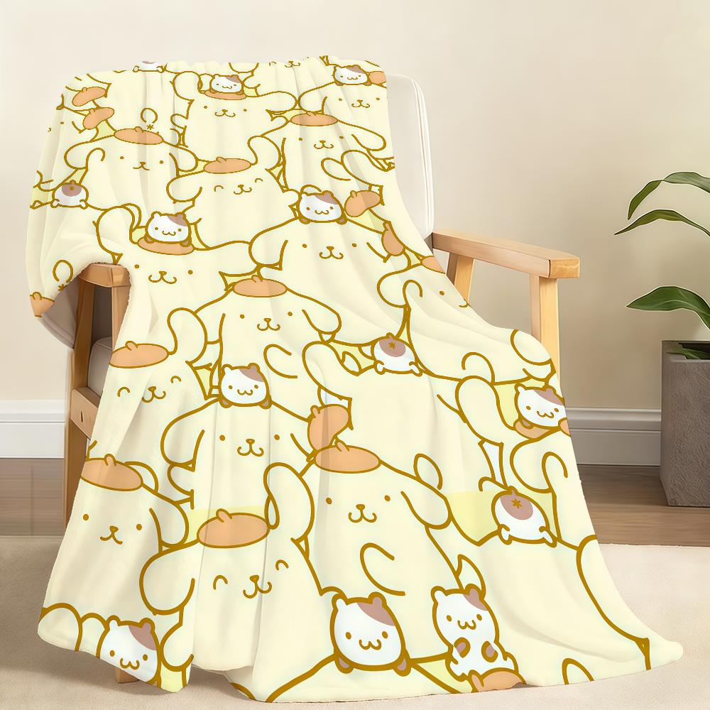Kawaii P-PompompurinS Blanket Soft Throw Blanket for Home Bedroom Bed Sofa Picnic Travel Office Rest Cover Blanket Gift 150x200cm