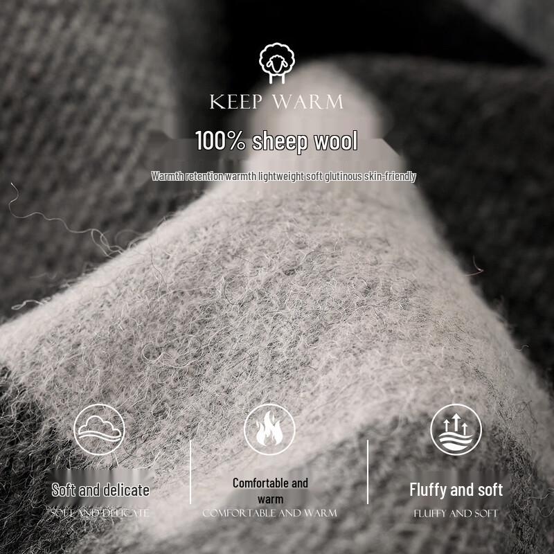 100% Merino Wool Plaid Scarf