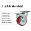 HHyw Heavy Duty Polyurethane Swivel Caster Wheel with Brake