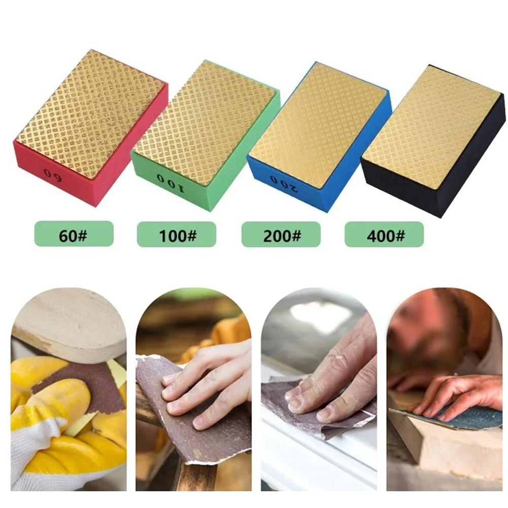 Korund Handschleifpads 95x60mm Fliesen Glas Schleifblock Pad Stein Marmor Keramik Schleifscheibe