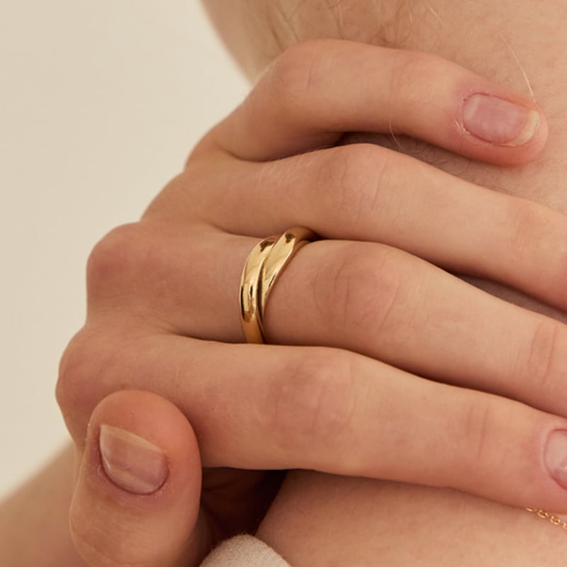 LUNNE Silver 925 Twist Glam Ring #LSR35