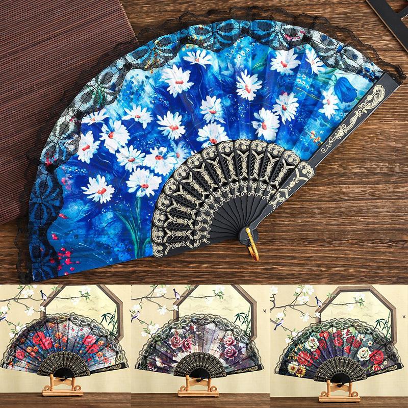 1Pc Plastic Folding Flower Crafts Floral Hand Dancing Spanish Style Wedding Party Decoration Lace Fan